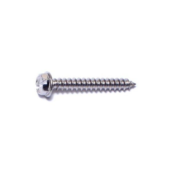 Midwest Fastener Sheet Metal Screw, #8 x 1-1/4 in, 18-8 Stainless Steel Flange Hex Head Slotted Drive, 100 PK 08174 - main